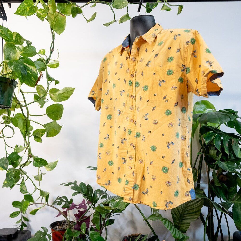 Eldon Retro Psychedelic Button-Down Shirt, Eye Pa… - image 2